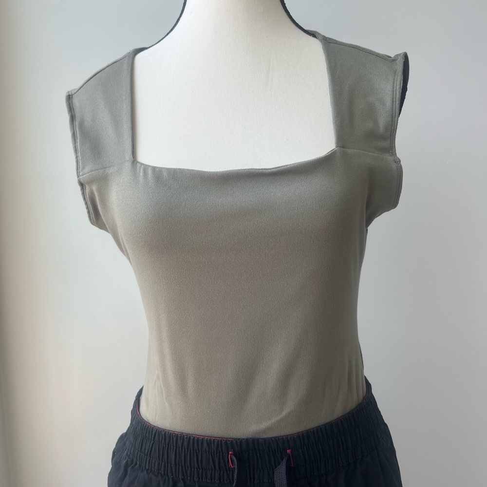 Women's Olive Green Sleeveless Top